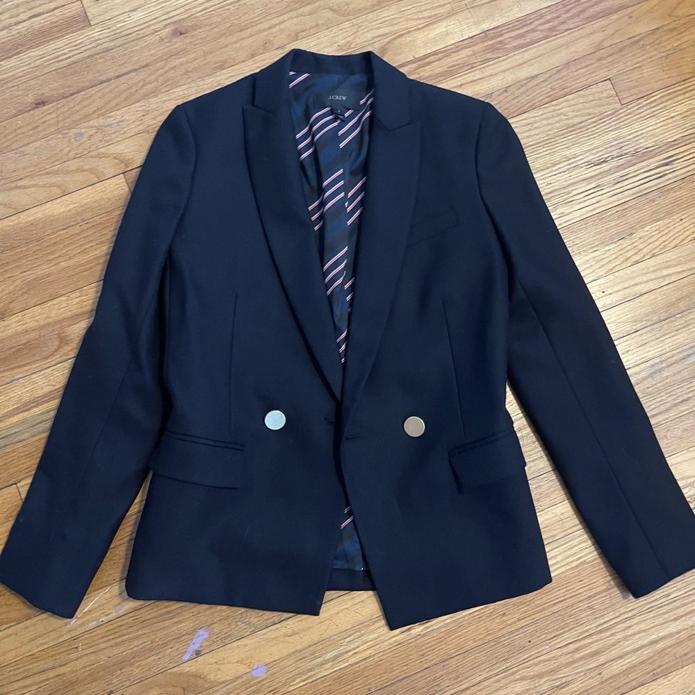 J. Crew Navy Double-Breasted Blazer